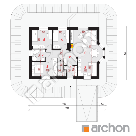 Проект будинку ARCHON+ Будинок в ожині вер.3 План першого поверху