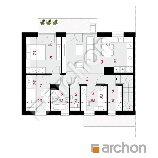 Проект дома ARCHON+ Дом в халезиях 2 (Р2Б) План мансандри