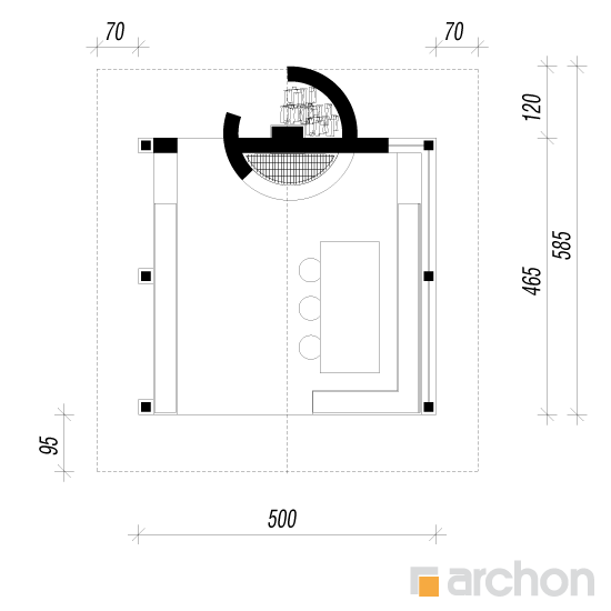 Проект будинку ARCHON+ Альтанка барбекю A2 План першого поверху