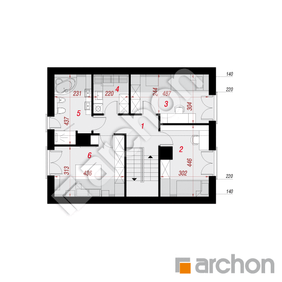Проект дома ARCHON+ Дом в малиновках 6 План мансандри