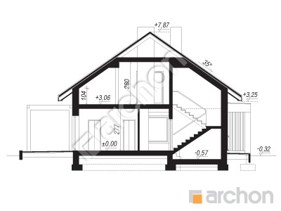 Проект дома ARCHON+ Дом под красной рябиной 20 Розріз будинку