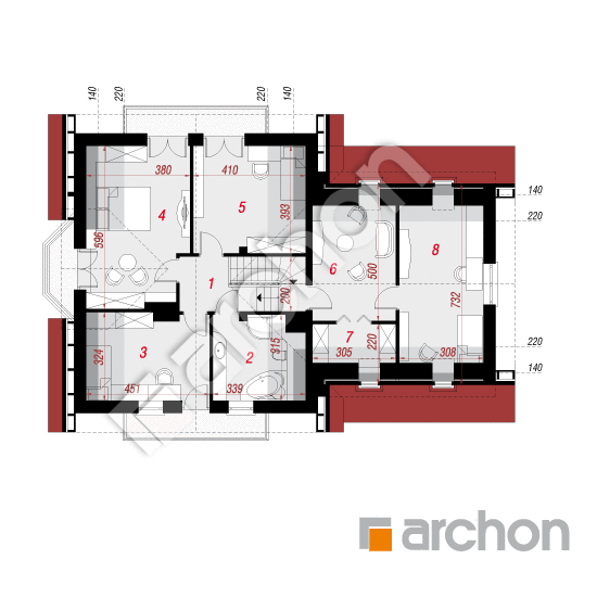 Проект будинку ARCHON+ Будинок в рододендронах 5 (Г2) План мансандри