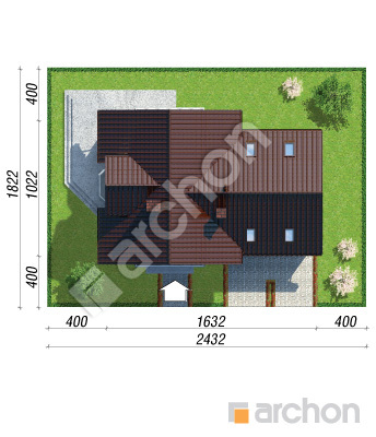 Проект дома ARCHON+ Дом в рододендронах 5 (Г2) Ситуація