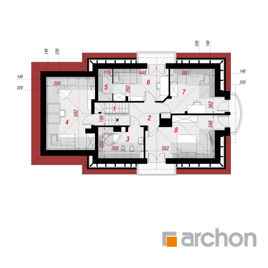 Проект будинку ARCHON+ Будинок у вербені (П) План мансандри