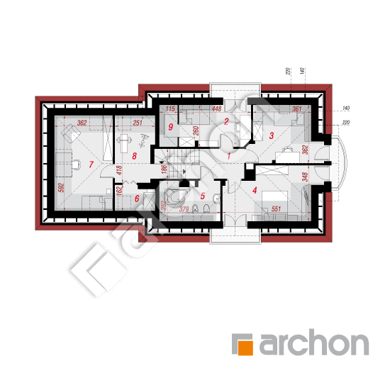 Проект будинку ARCHON+ Будинок у вербені (Г2) План мансандри