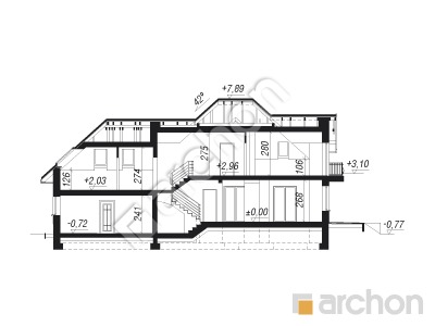Проект дома ARCHON+ Дом в вербене (Г2) Розріз будинку