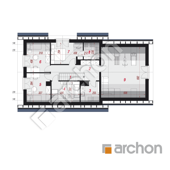 Проект будинку ARCHON+ Будинок в смарагдах (Г2) План мансандри
