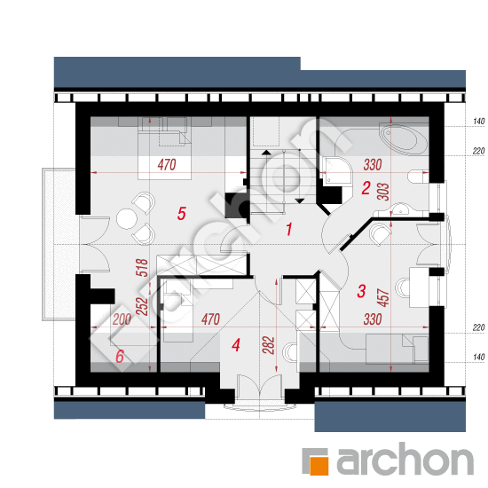 Проект будинку ARCHON+ Будинок в люцерні (Т) План мансандри