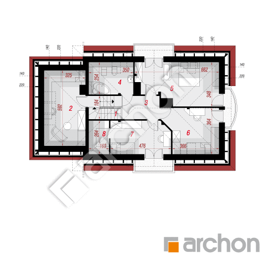 Проект дома ARCHON+ Дом в вербене 4	 План мансандри