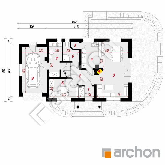 Проект будинку ARCHON+ Будинок в вербенах 4 План першого поверху