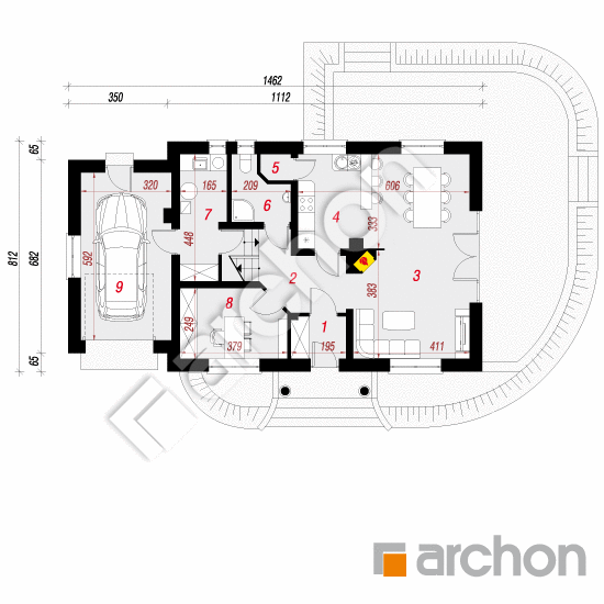 Проект дома ARCHON+ Дом в вербене 4	 План першого поверху