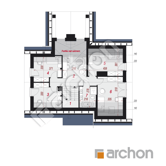 Проект дома ARCHON+ Дом в брунерах 2 (П) План мансандри