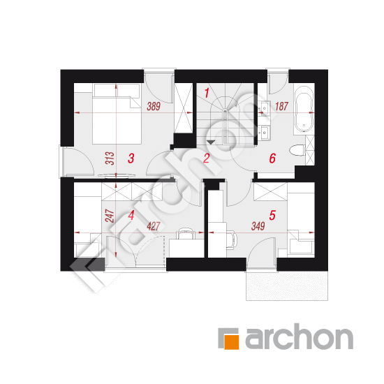 Проект будинку ARCHON+ Будинок в еверніях вер.2 План мансандри