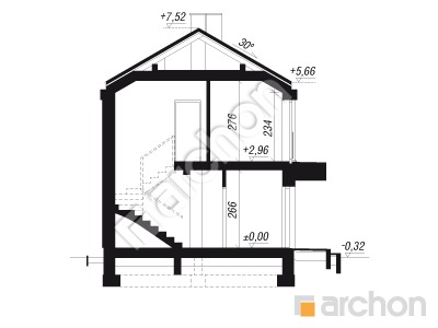Проект дома ARCHON+ Дом в эверниях вер.2 Розріз будинку