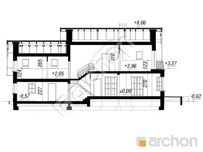 Проект дома ARCHON+ Дом в вербене 2 (Г2) Розріз будинку