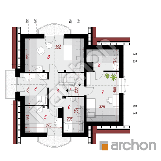 Проект будинку ARCHON+ Будинок в антонівці (ГП) План мансандри