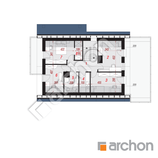Проект будинку ARCHON+ Будинок під ацеролею (Г2) План мансандри
