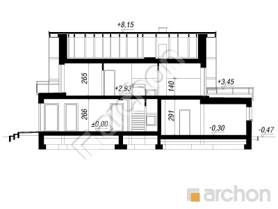 Проєкт будинку ARCHON+ Будинок під ацеролею (Г2) Розріз будинку