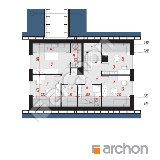Проект будинку ARCHON+ Будинок в шишковиках 2 План мансандри