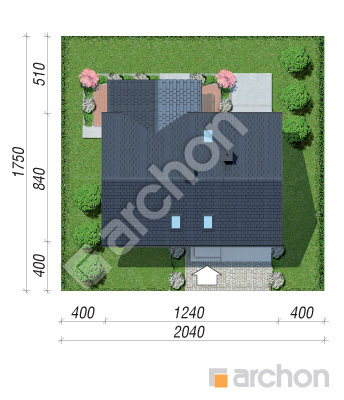 Проєкт будинку ARCHON+ Будинок в шишковиках 2 Ситуація