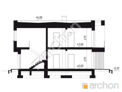 Проект дома ARCHON+ Дом в фиалках 6 (Р2БЕ) вер.3 Розріз будинку