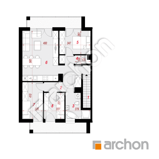 Проект будинку ARCHON+ Будинок при тракті 3 (Р2Б) План мансандри