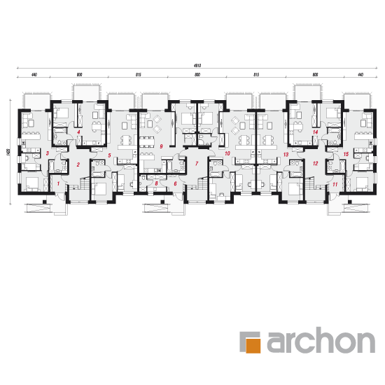 Проект будинку ARCHON+ Будинок при парку 6 План першого поверху
