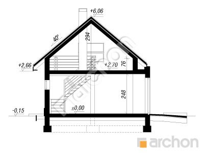 Проєкт будинку ARCHON+ Г15 - Двомісний гараж Розріз будинку