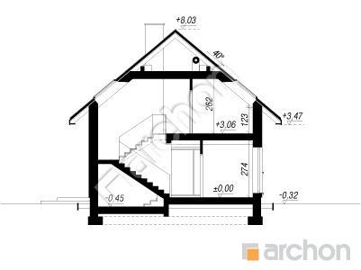 Проект дома ARCHON+ Дом в гамамелисах Розріз будинку
