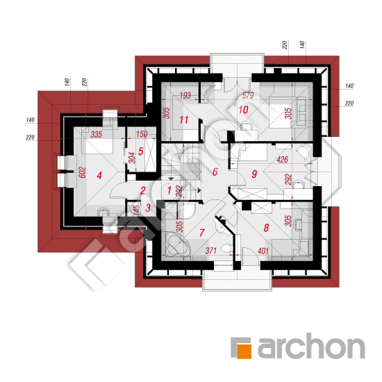 Проект дома ARCHON+ Дом в тамарисках 7 План мансандри