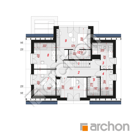 Проект дома ARCHON+ Дом в чемпионах 2 (Е) План мансандри