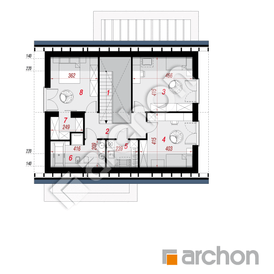 Проект дома ARCHON+ Дом под персиками (ГЕ) План мансандри