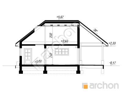 Проект дома ARCHON+ Г16 - Одноместный гараж Розріз будинку