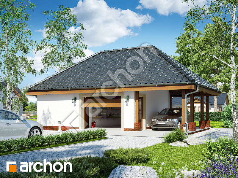 Проект дома ARCHON+ Г16 - Одноместный гараж Вид 1