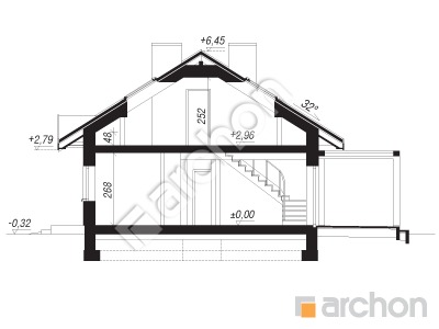 Проєкт будинку ARCHON+ Будинок в ягодах 2 (ПД) вер. 2 Розріз будинку