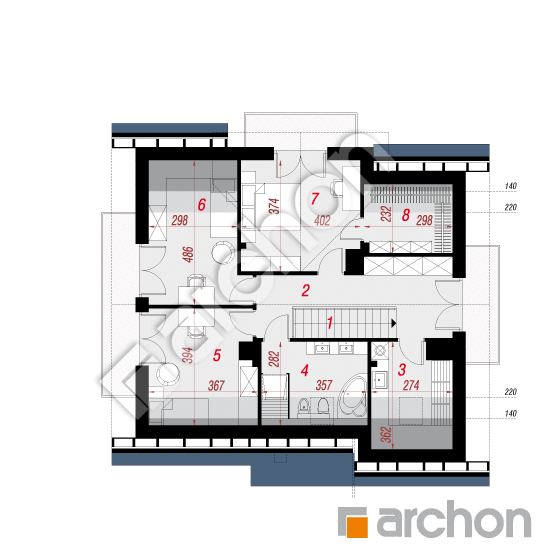 Проект дома ARCHON+ Дом под личи 6 План мансандри