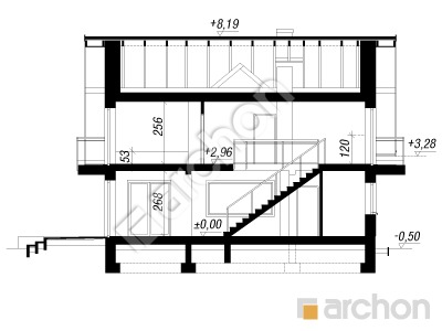 Проект дома ARCHON+ Дом под личи 6 Розріз будинку