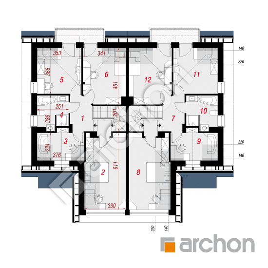 Проект будинку ARCHON+ Будинок у клематисах 11 План мансандри