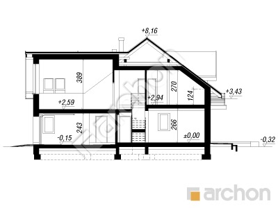 Проект дома ARCHON+ Дом в клематисах 11 Розріз будинку
