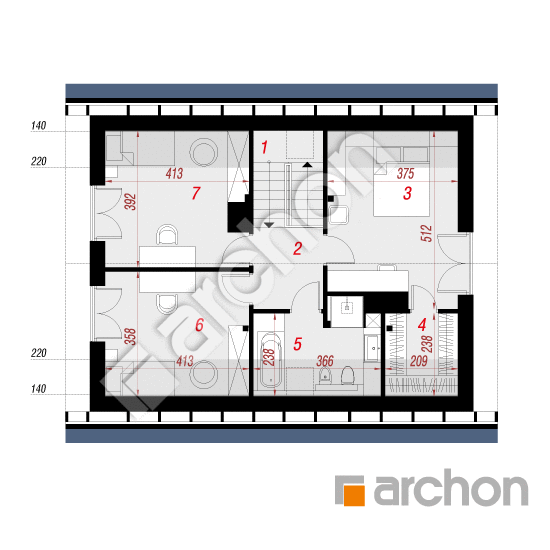 Проект будинку ARCHON+ Будинок у вістерії 8 План мансандри