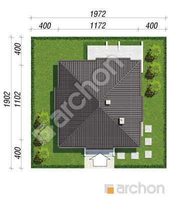 Проєкт будинку ARCHON+ Будинок в дерені Ситуація