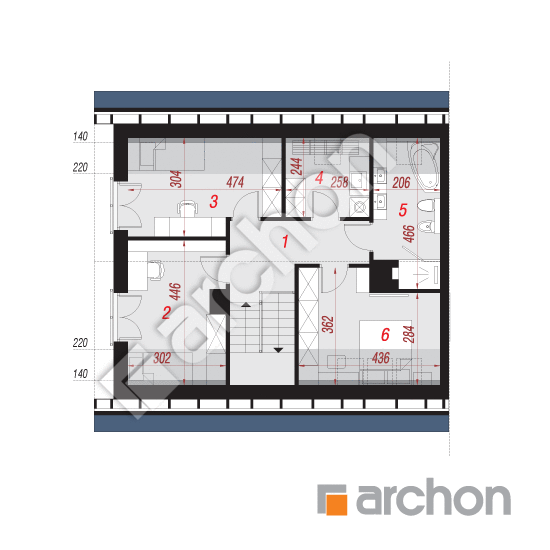 Проект будинку ARCHON+ Будинок в малинівці 11 (Б) План мансандри