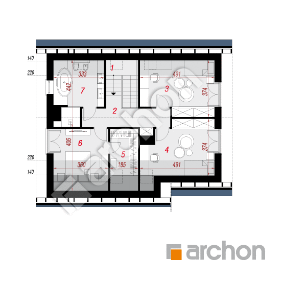 Проект будинку ARCHON+ Будинок в яблонках 19 План мансандри