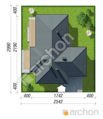 Проект дома ARCHON+ Дом в амаранте 2 вер.2 Ситуація