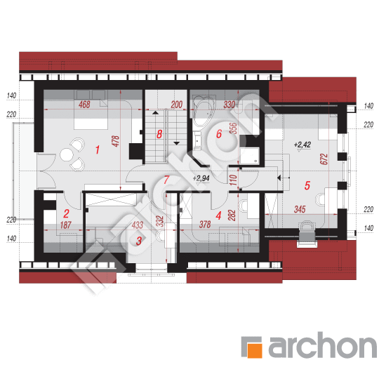 Проект будинку ARCHON+ Будинок в люцерні 3 План мансандри