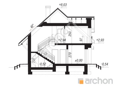 Проєкт будинку ARCHON+ Будинок в люцерні 3 Розріз будинку