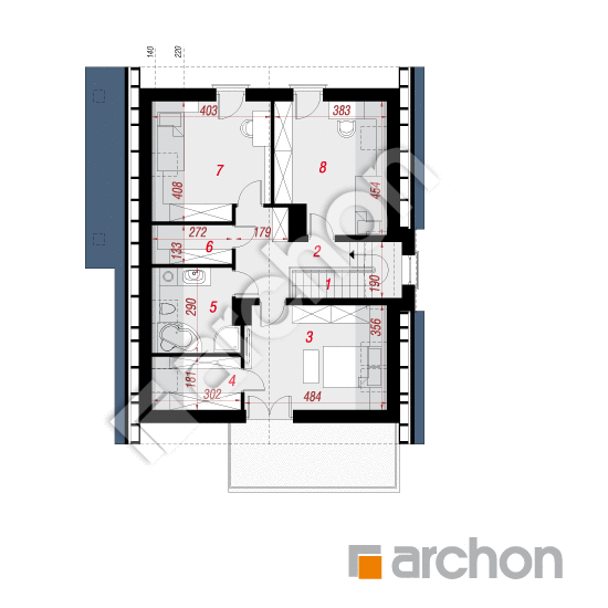 Проект будинку ARCHON+ Будинок в аденофорах вер.2 План мансандри