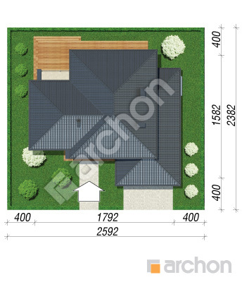 Проєкт будинку ARCHON+ Вілла Вероніка 3 вер. 2 Ситуація