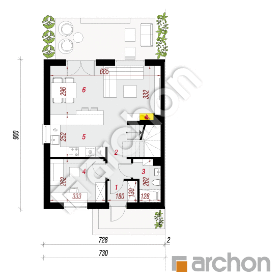 Проект дома ARCHON+ Дом в аркадиях 4 (Б) План першого поверху
