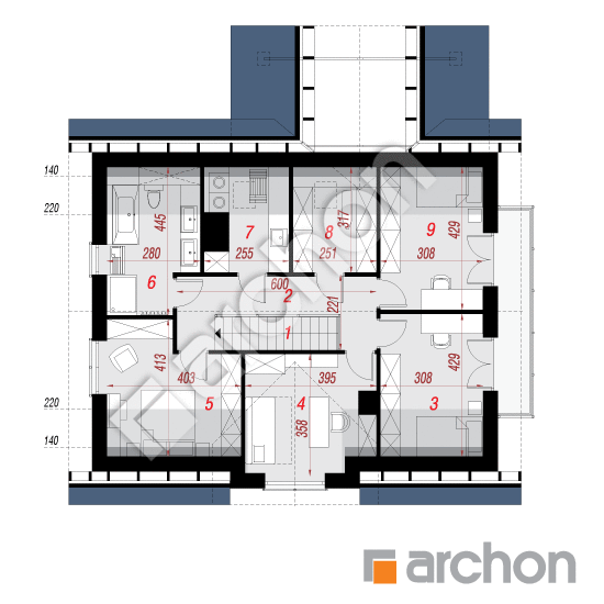 Проект будинку ARCHON+ Будинок в аурорах 18 (Г) План мансандри